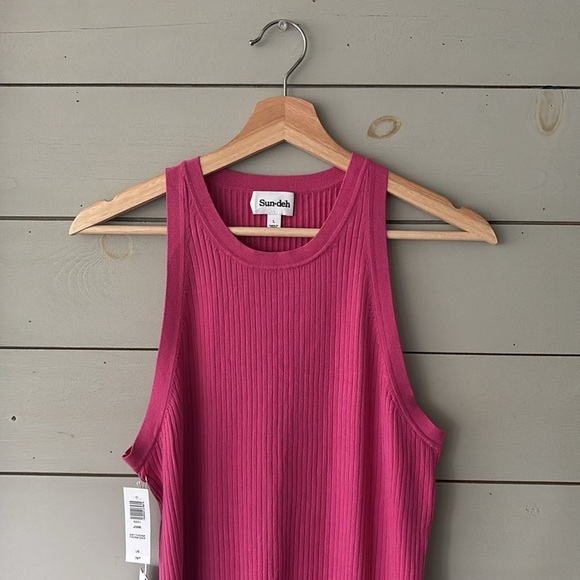 Sunday Best Jodie Ribbed Tank Dress – Soft Fuchsia – Size L – NWT - Picture 4 of 13
